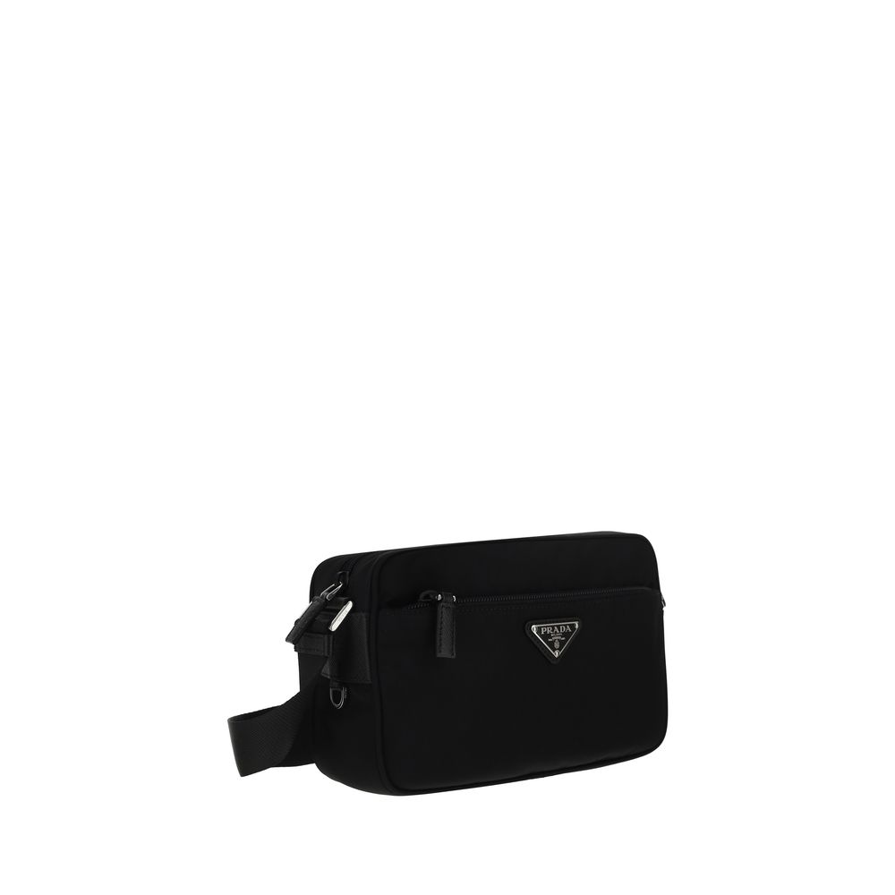 Black Recycled Polyamide Shoulder Bag