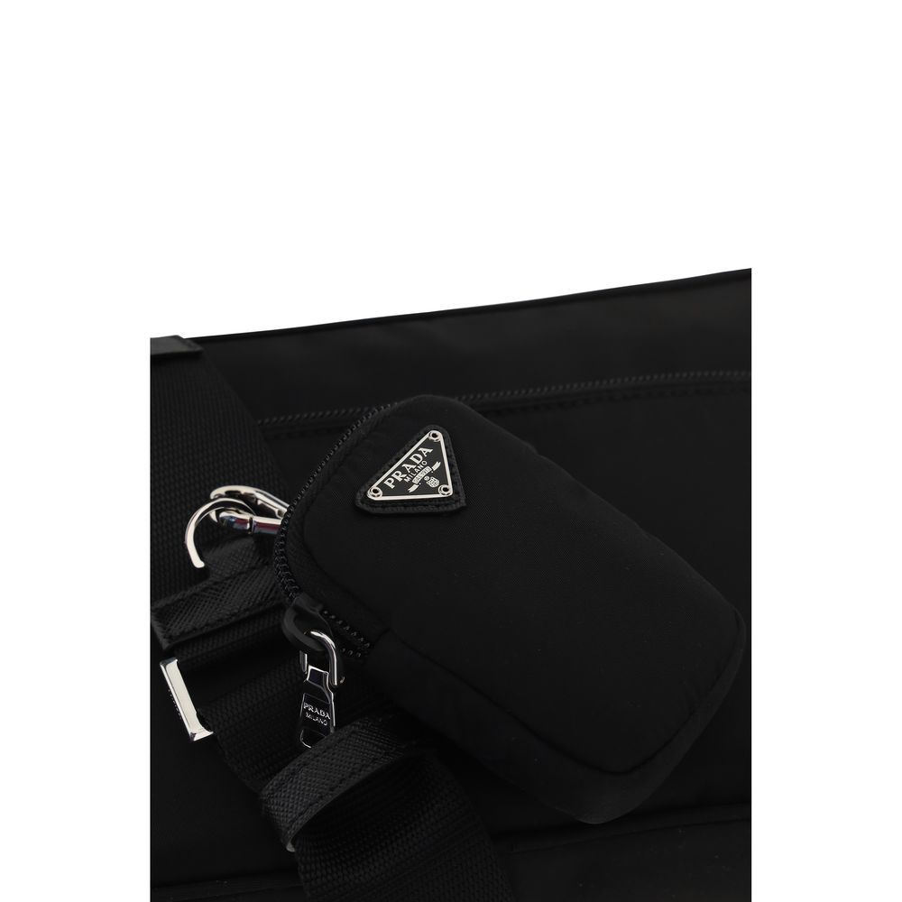 Black Recycled Polyamide Shoulder Bag
