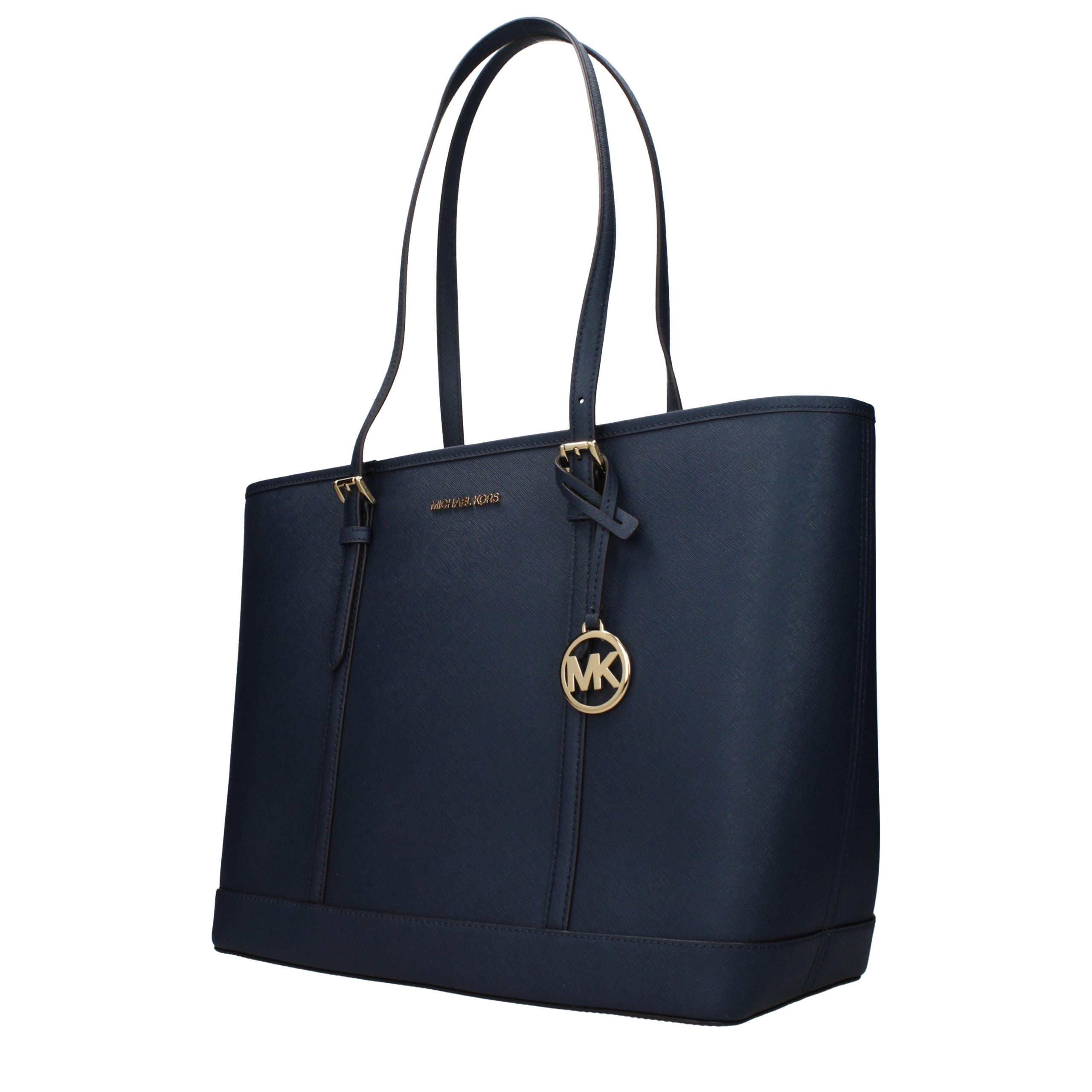 Blue Leather Shoulder Bag