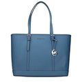 Blue Leather Shoulder Bag