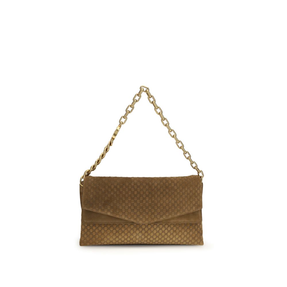 Brown Suede Leather Handbag