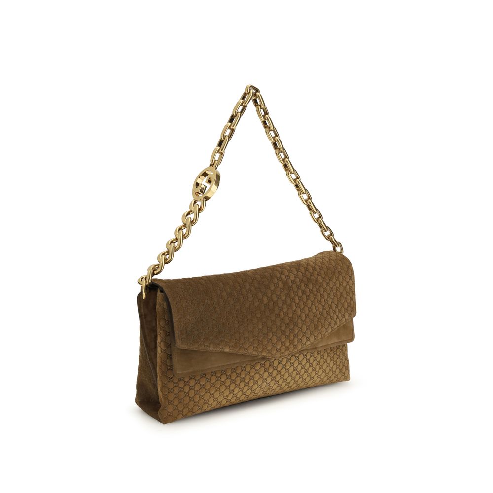 Brown Suede Leather Handbag