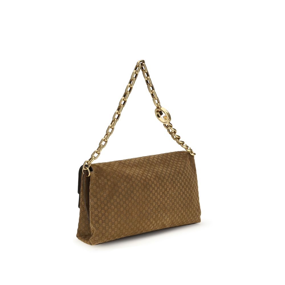 Brown Suede Leather Handbag