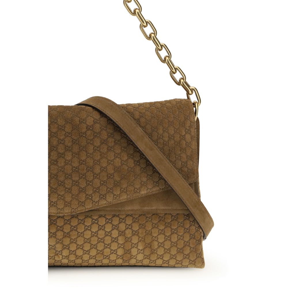 Brown Suede Leather Handbag