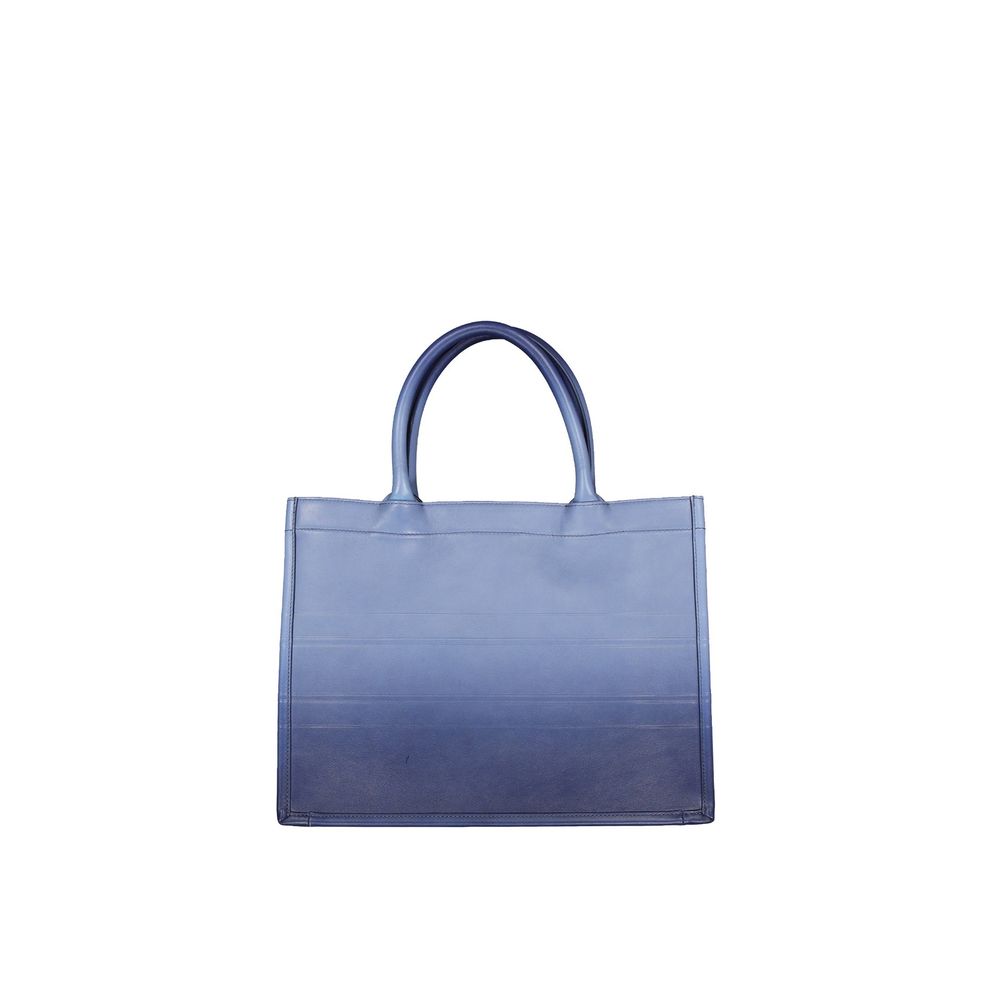 Blue Calfskin Tote Bag
