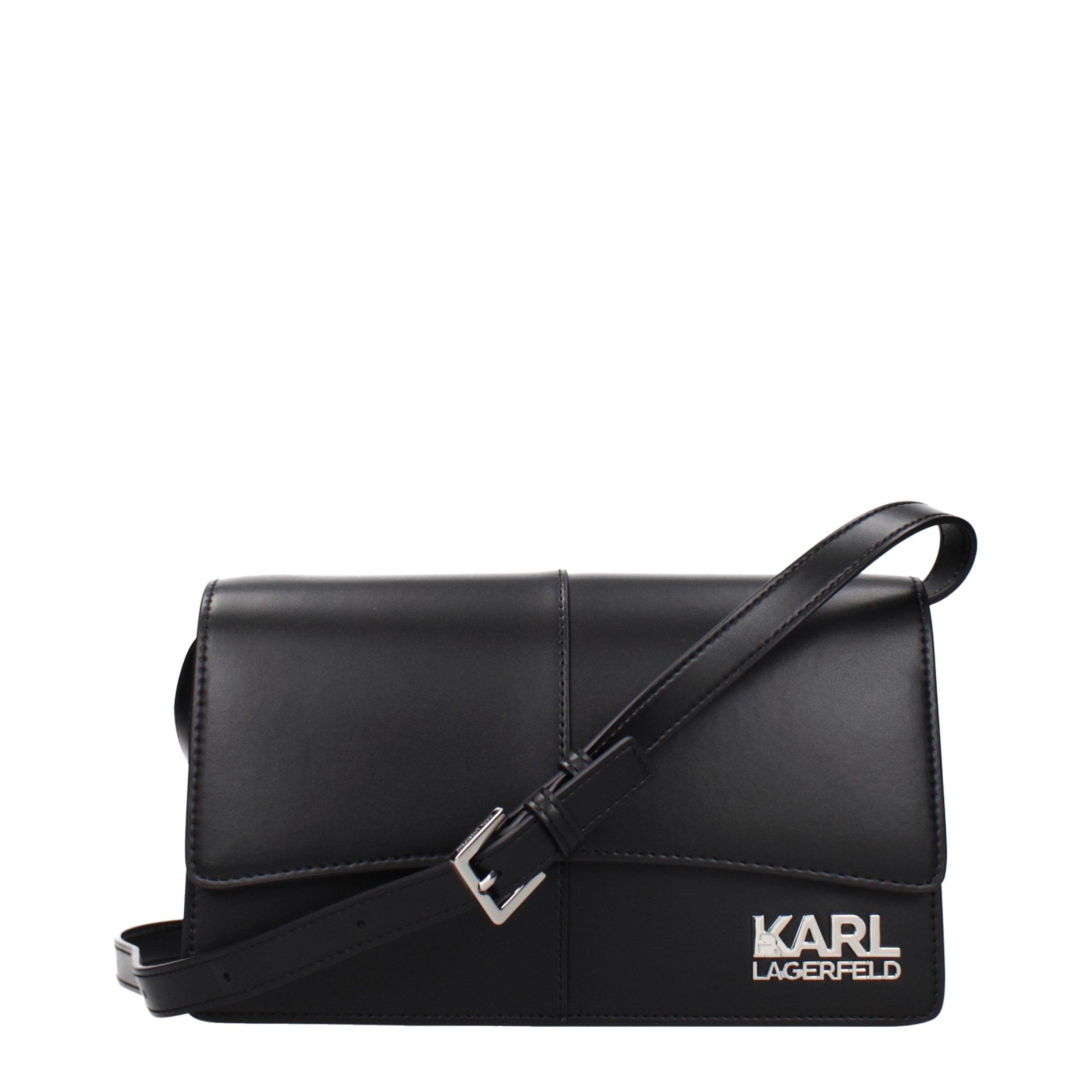 Black Polyethylene Crossbody Bag