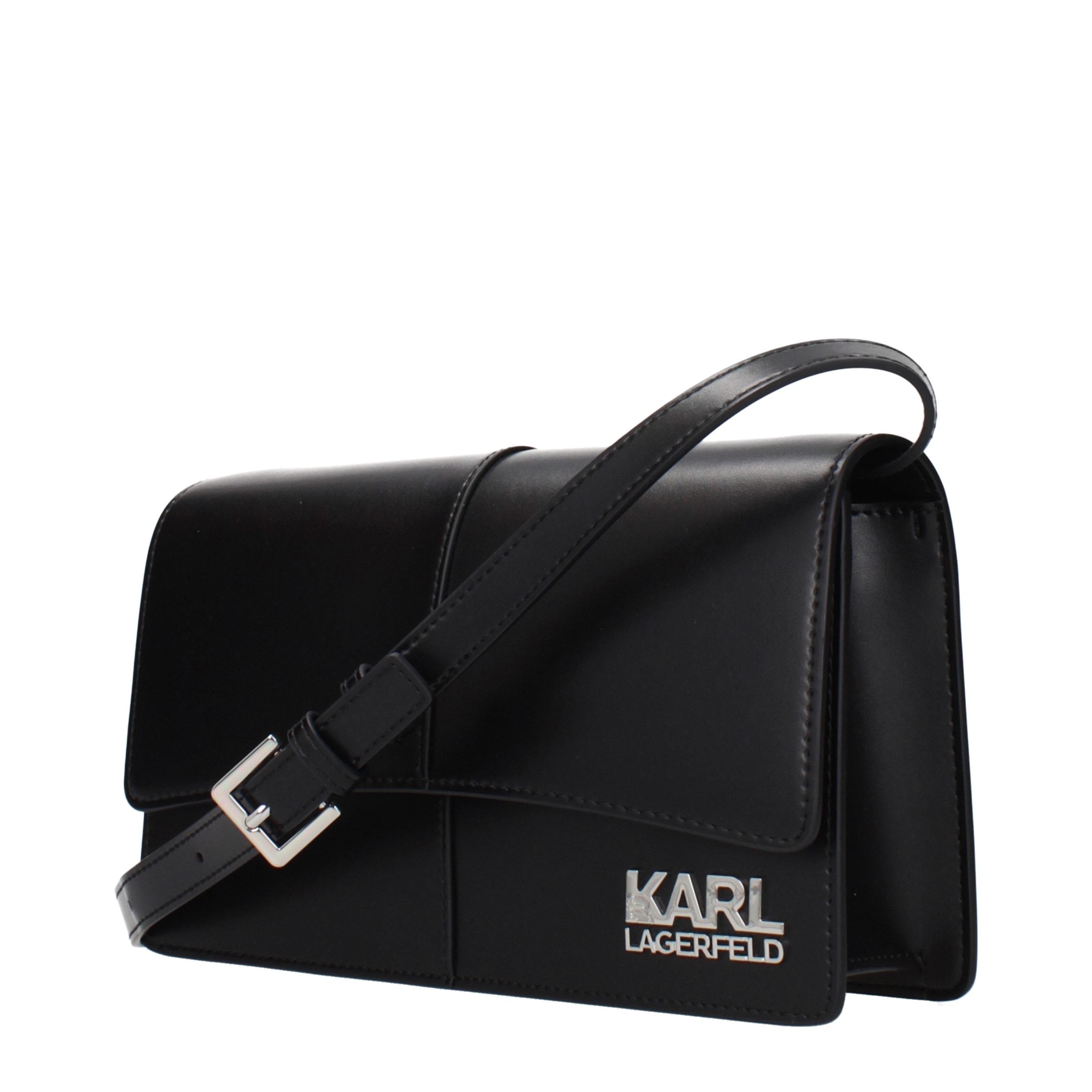 Black Polyethylene Crossbody Bag