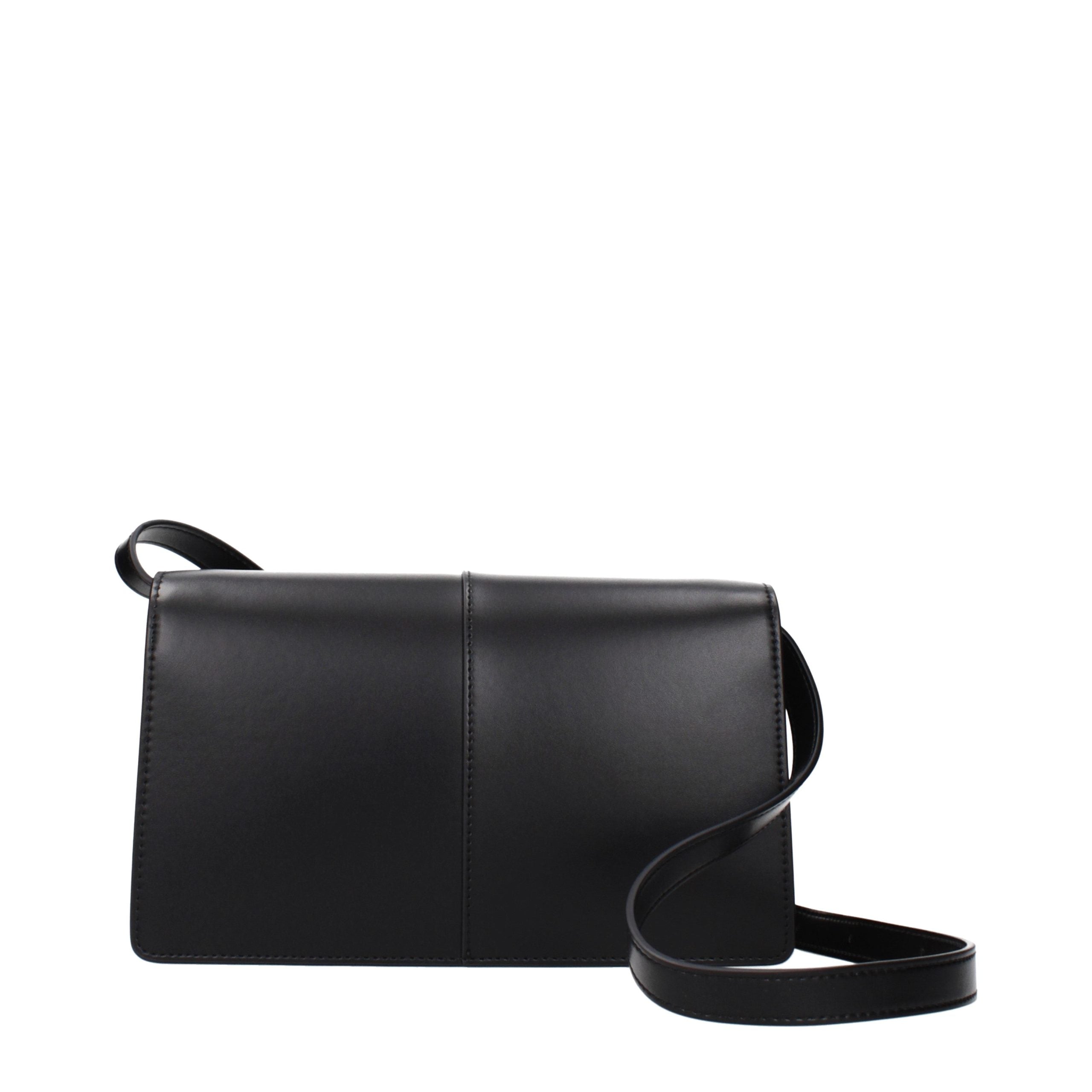 Black Polyethylene Crossbody Bag