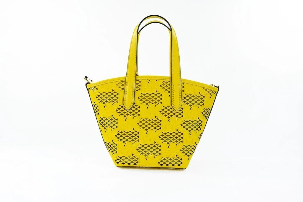 Michael Kors Kimber Small Daffodil Leather 2-In-1 Zip Tote Messenger Bag Purse
