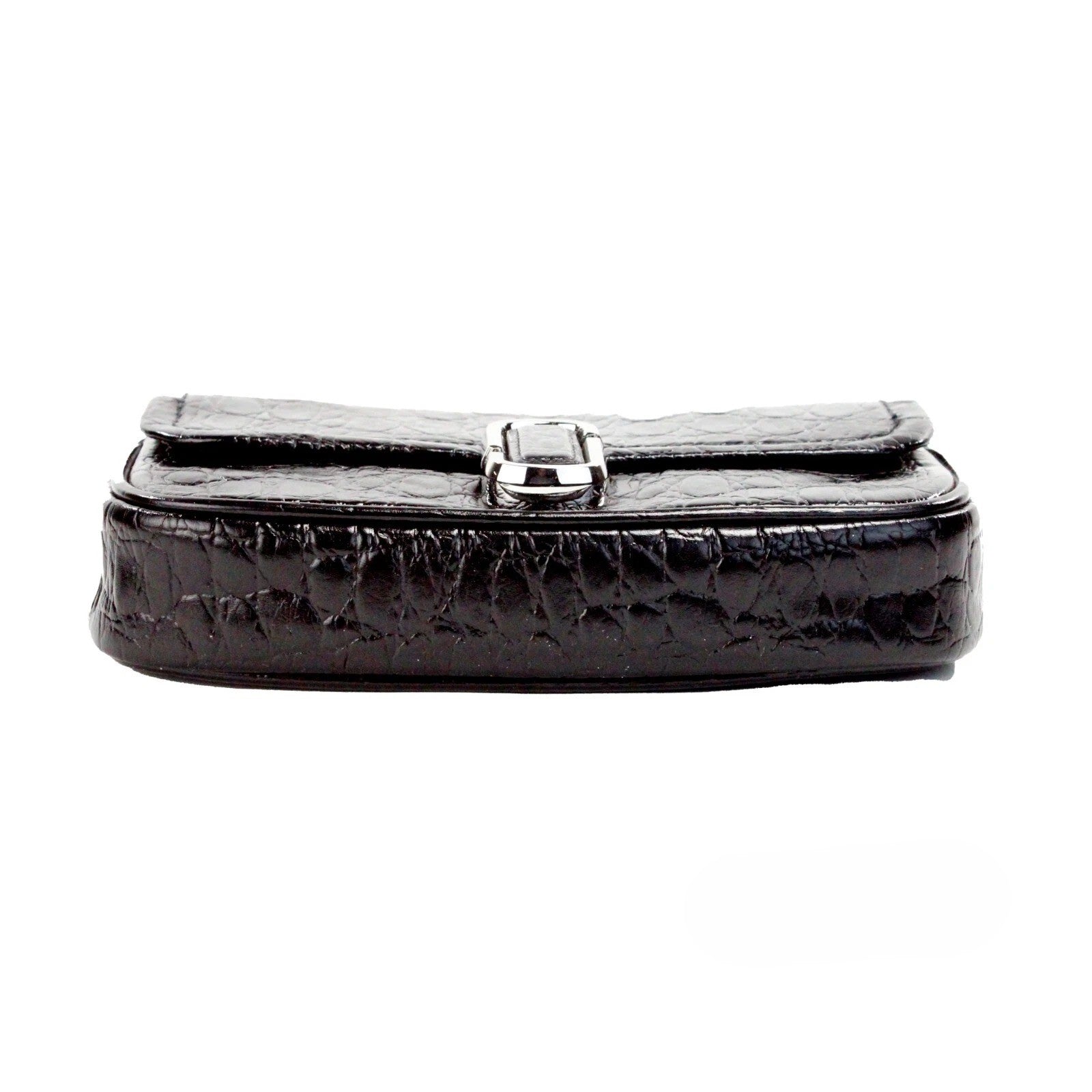 Marc Jacobs The Mini Shoulder Bag Black Embossed Leather Crossbody Bag