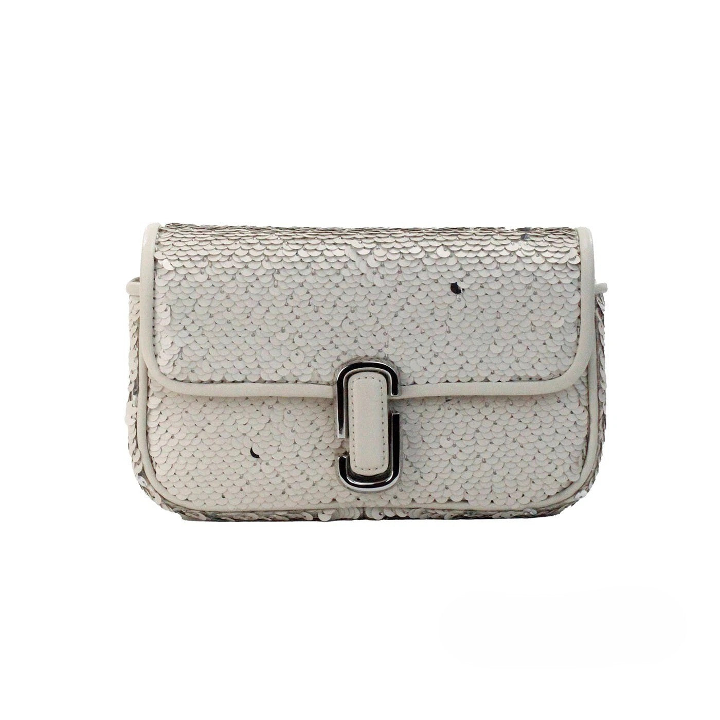 Marc Jacobs The Mini J Marc Shoulder Bag Cream Sequined Crossbody Bag