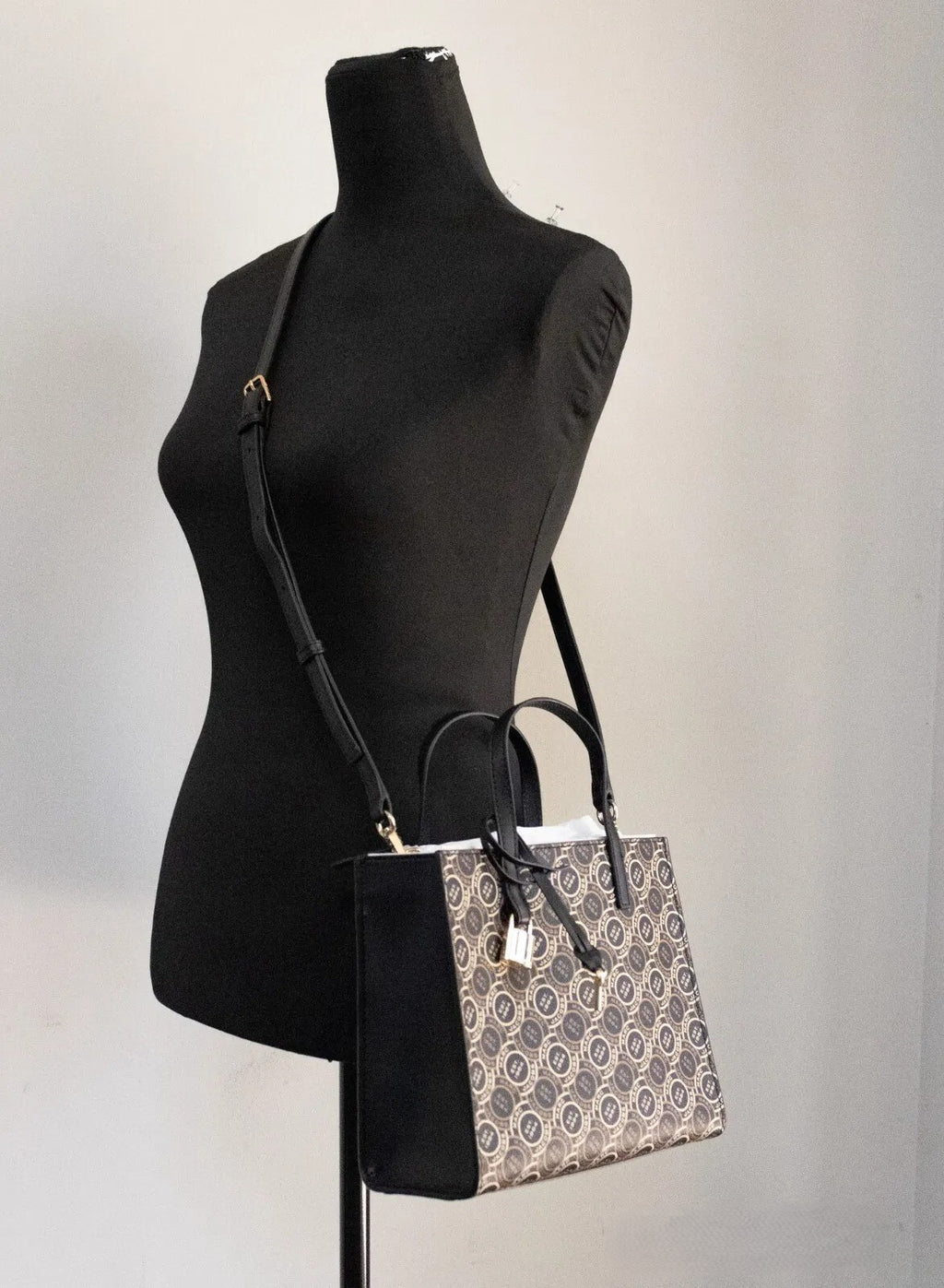 Marc Jacobs Mini Grind Signet Printed Leather Crossbody Tote Handbag Purse