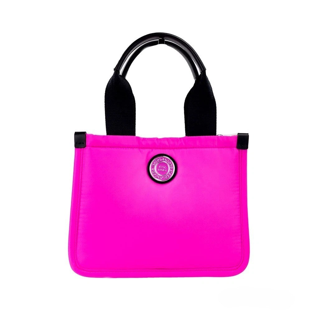 Marc Jacobs Small Neon Fuchsia Nylon Fabric Tote Convertible Bag Purse