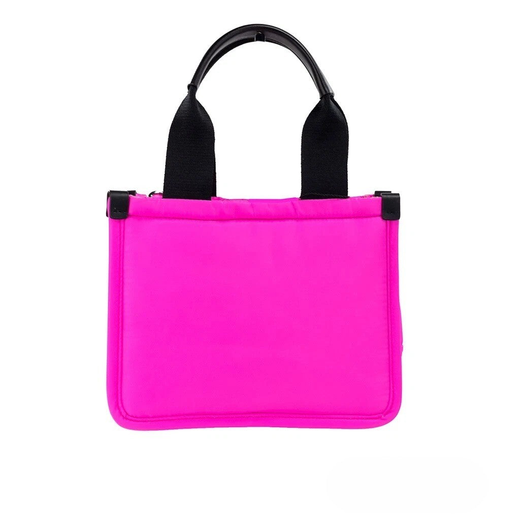Marc Jacobs Small Neon Fuchsia Nylon Fabric Tote Convertible Bag Purse