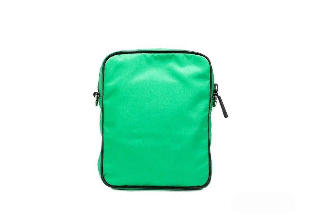 Versace Small Bright Green Nylon Fabric Medusa Crossbody Messenger Bag Purse