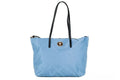 Versace Portuna Medusa Medium Cornflower Blue Nylon Leather Tote Bag Purse