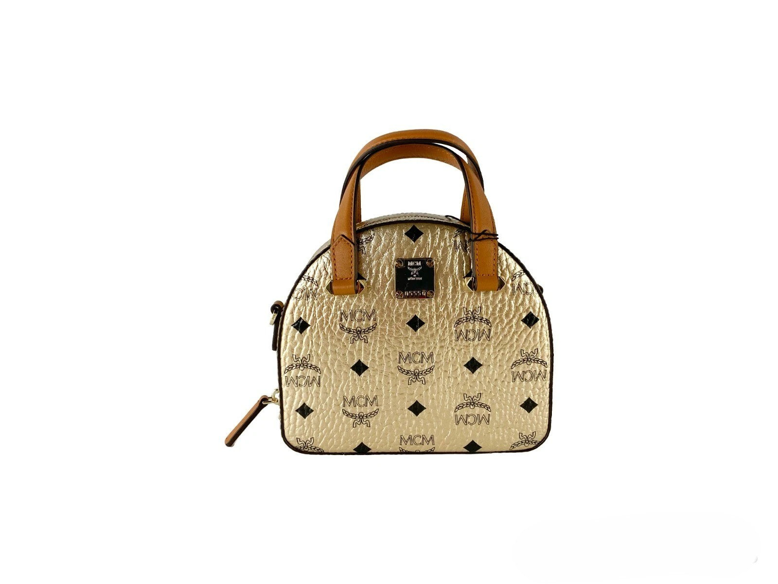 MCM Half Moon Mini Round Top Tote Crossbody Bag