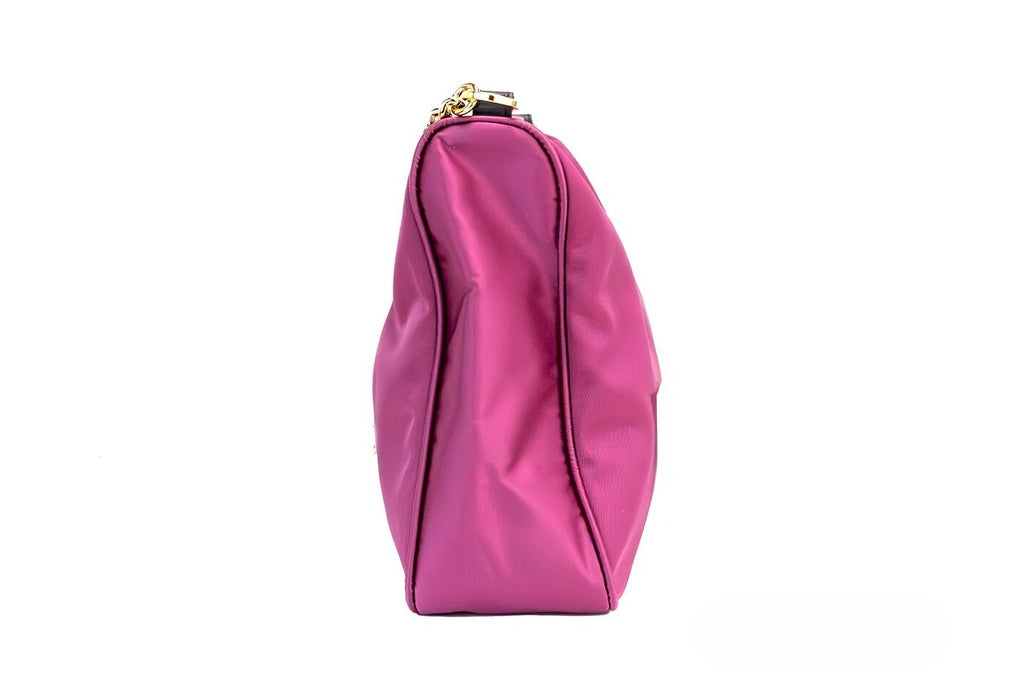 Versace Small Dahlia Nylon Fabric Medusa Pendant Crossbody Shoulder Purse Bag