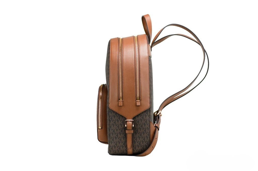Michael Kors Jaycee Large Brown Signature PVC Shoulder Backpack Bookbag