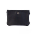 Burberry Peyton Monogram Black Leather Pouch Crossbody Bag Purse