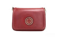 Marc Jacobs Medium Metal Signet Syrah Smooth Leather Flap Crossbody Purse Bag