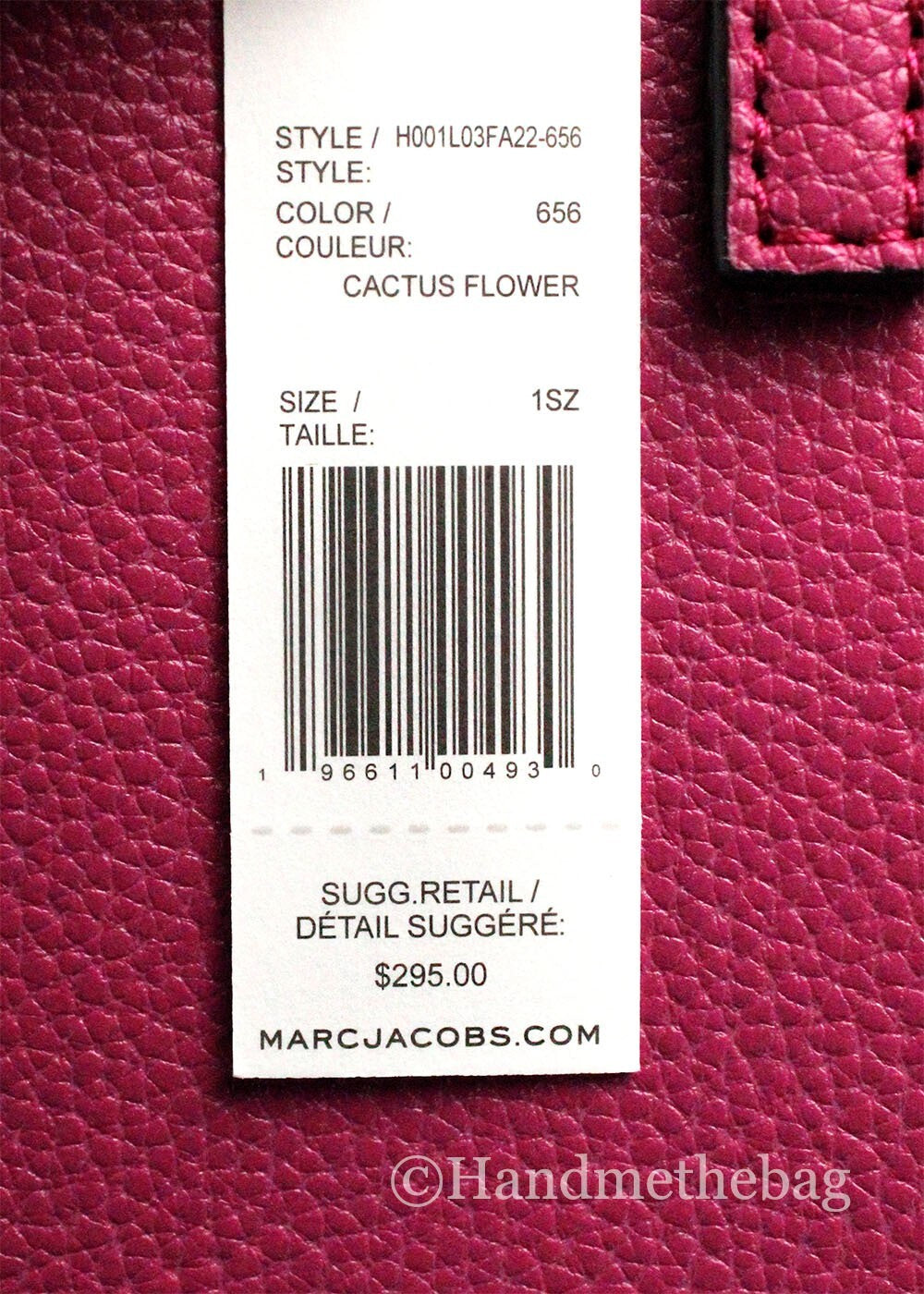 Marc Jacobs Mini Grind Cactus Flower Pebbled Leather Crossbody Tote Bag