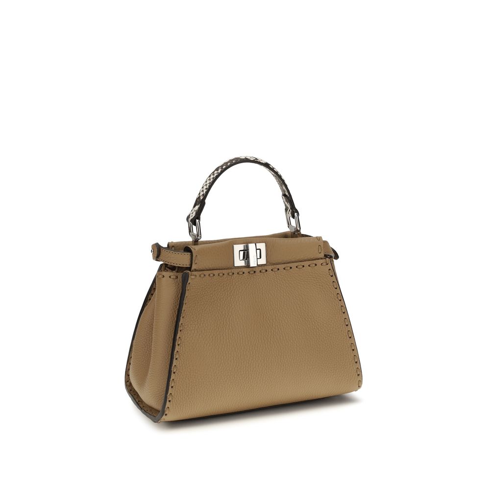 Beige Calf Leather Bos Taurus Handbag
