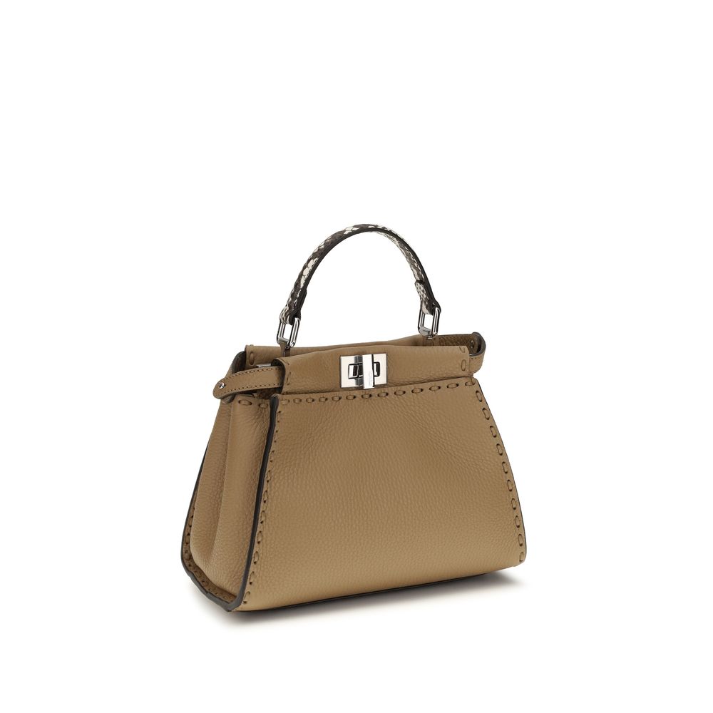 Beige Calf Leather Bos Taurus Handbag