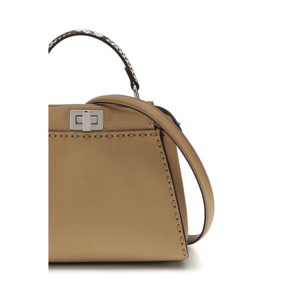 Beige Calf Leather Bos Taurus Handbag