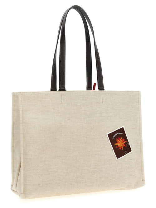 Beige Fabric Tote Bag