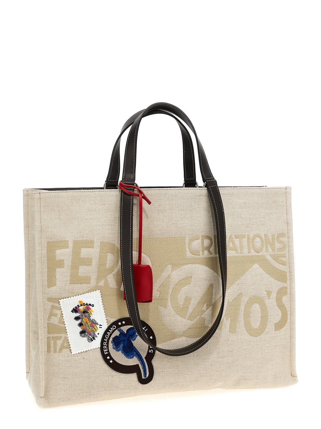 Beige Fabric Tote Bag