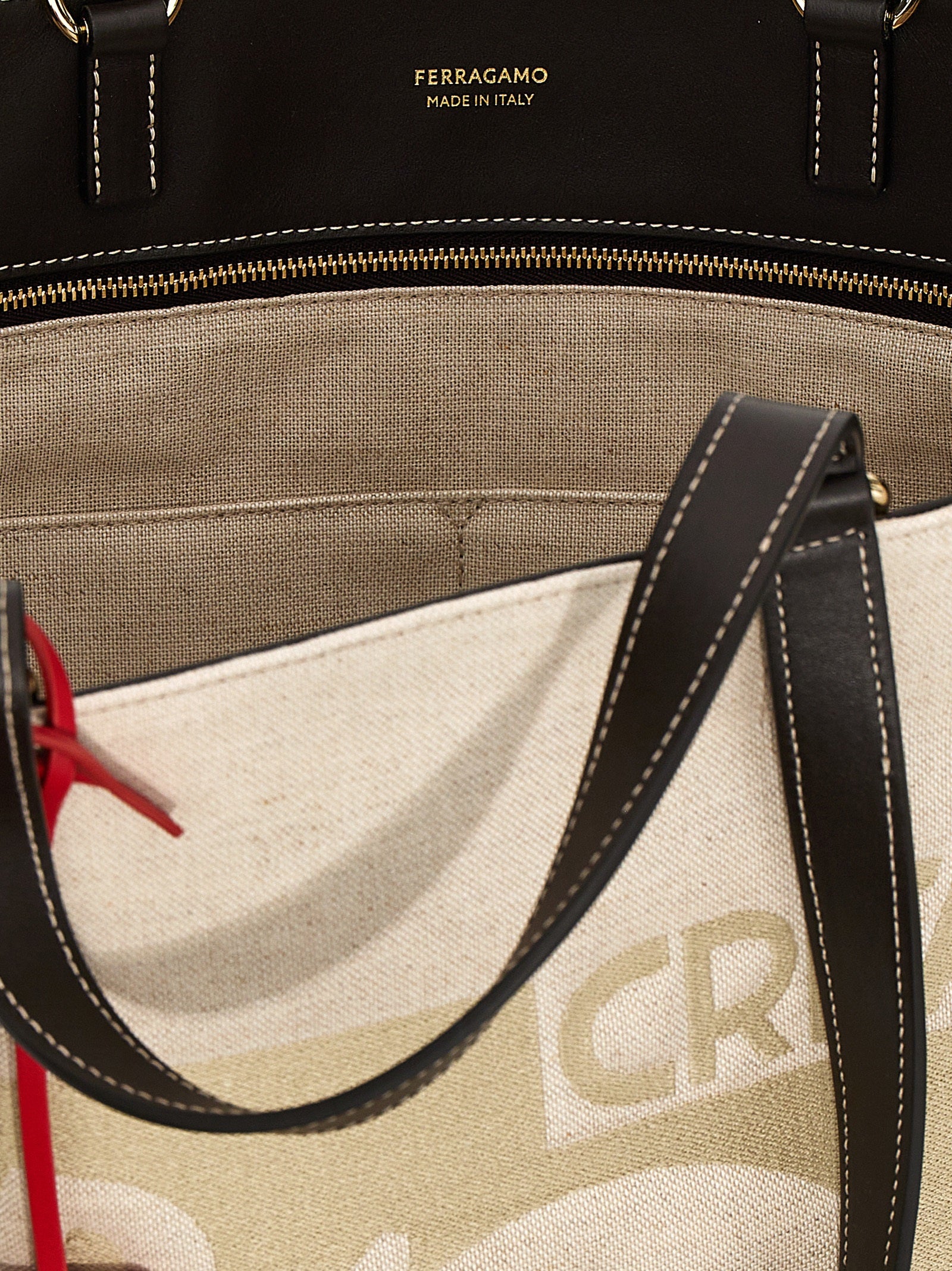 Beige Fabric Tote Bag