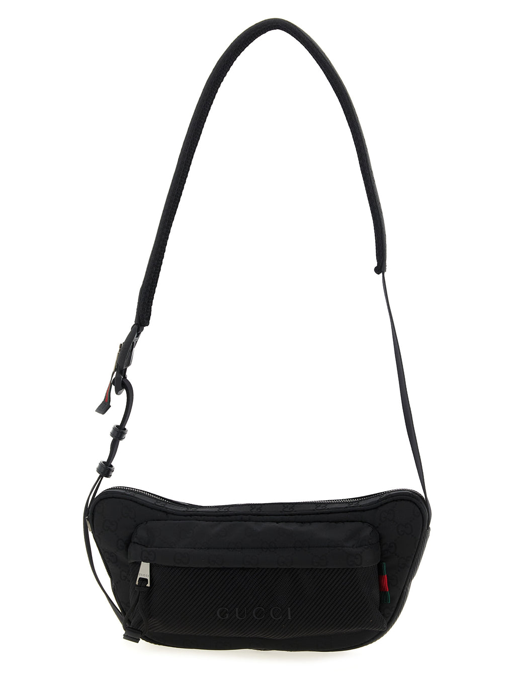 Black Polyester Crossbody Bag