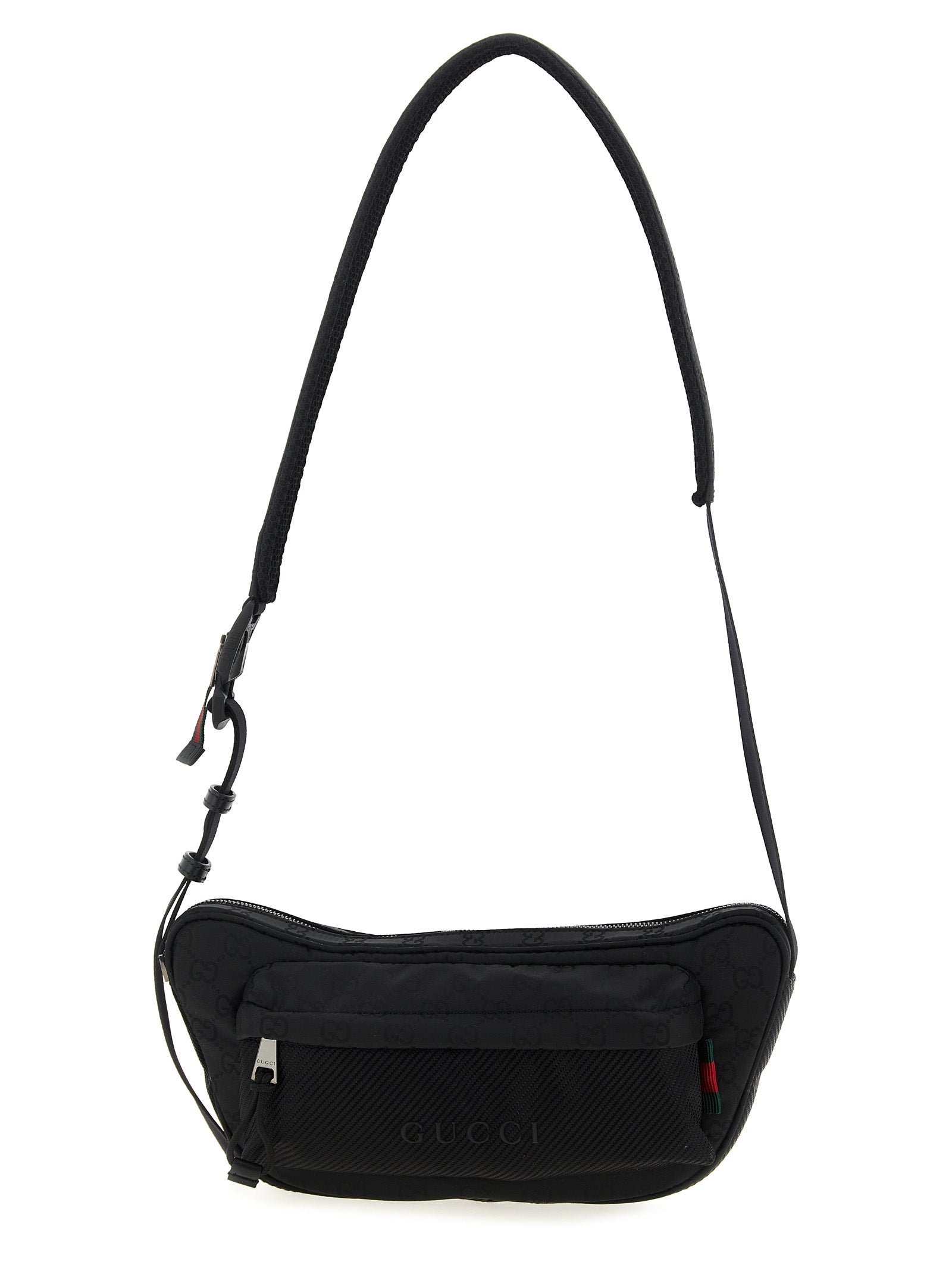 Black Polyester Crossbody Bag