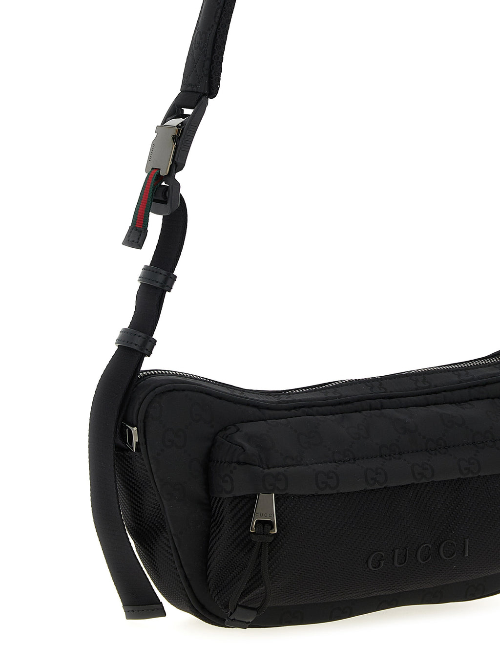 Black Polyester Crossbody Bag