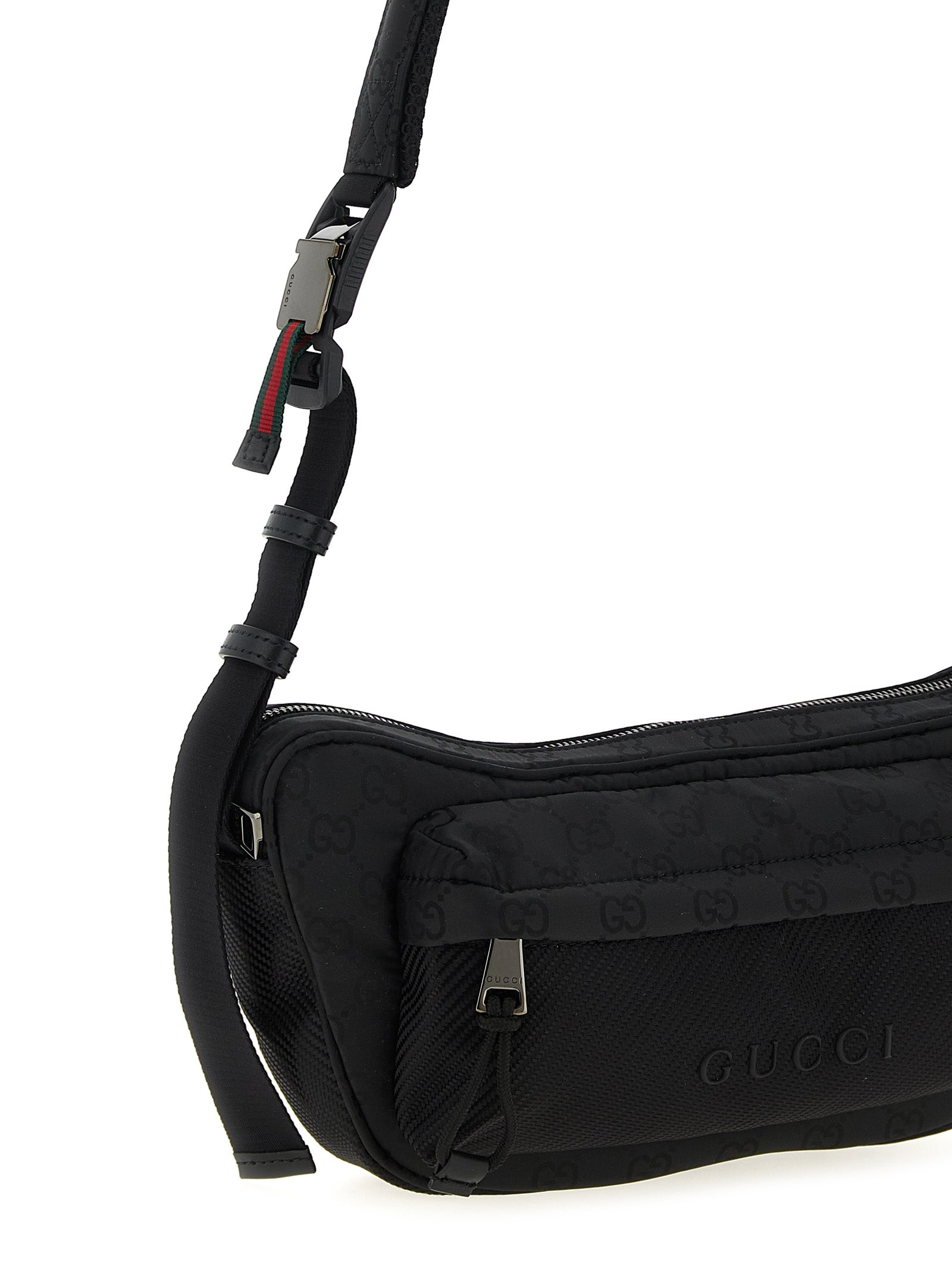 Black Polyester Crossbody Bag