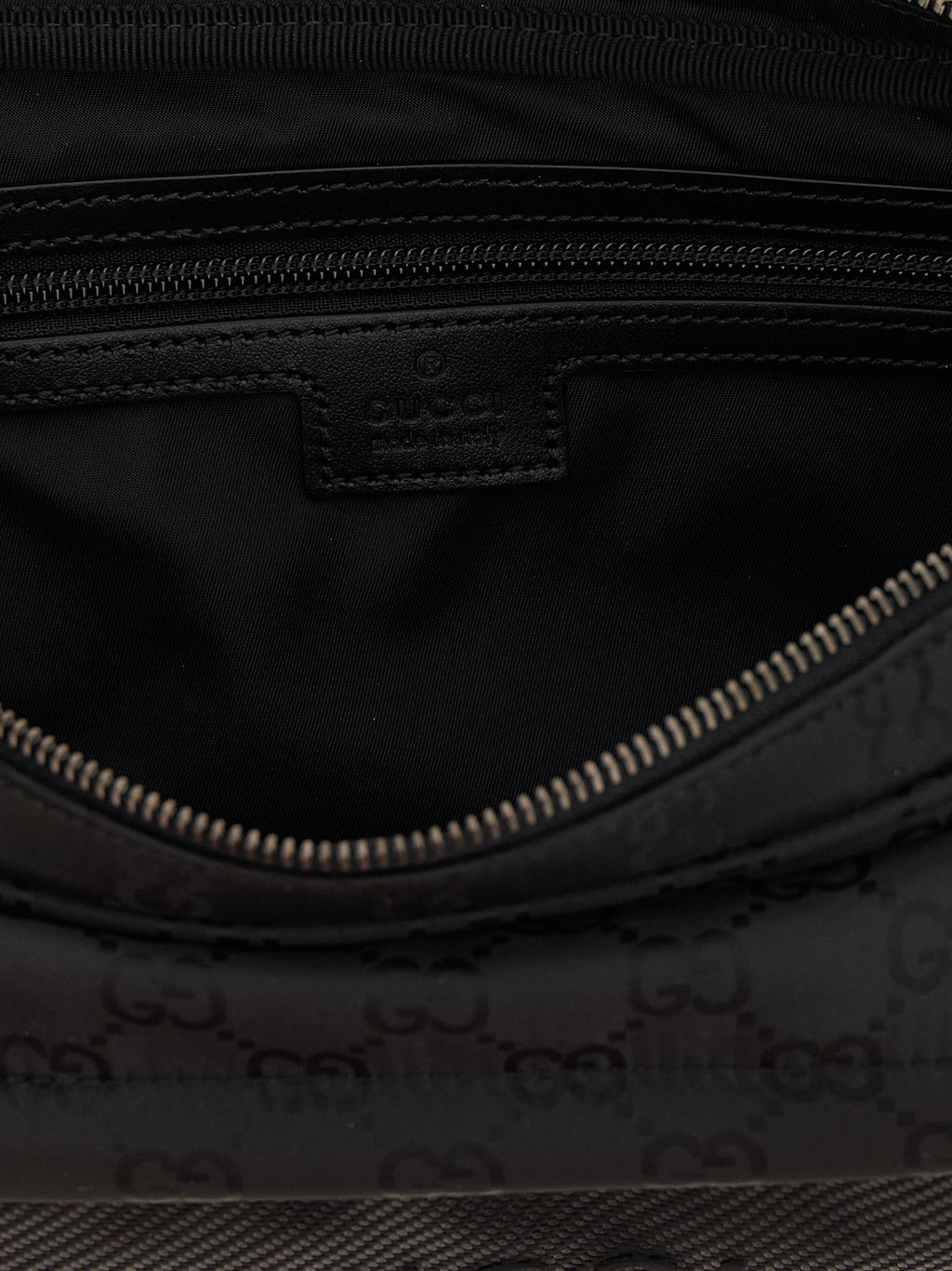 Black Polyester Crossbody Bag