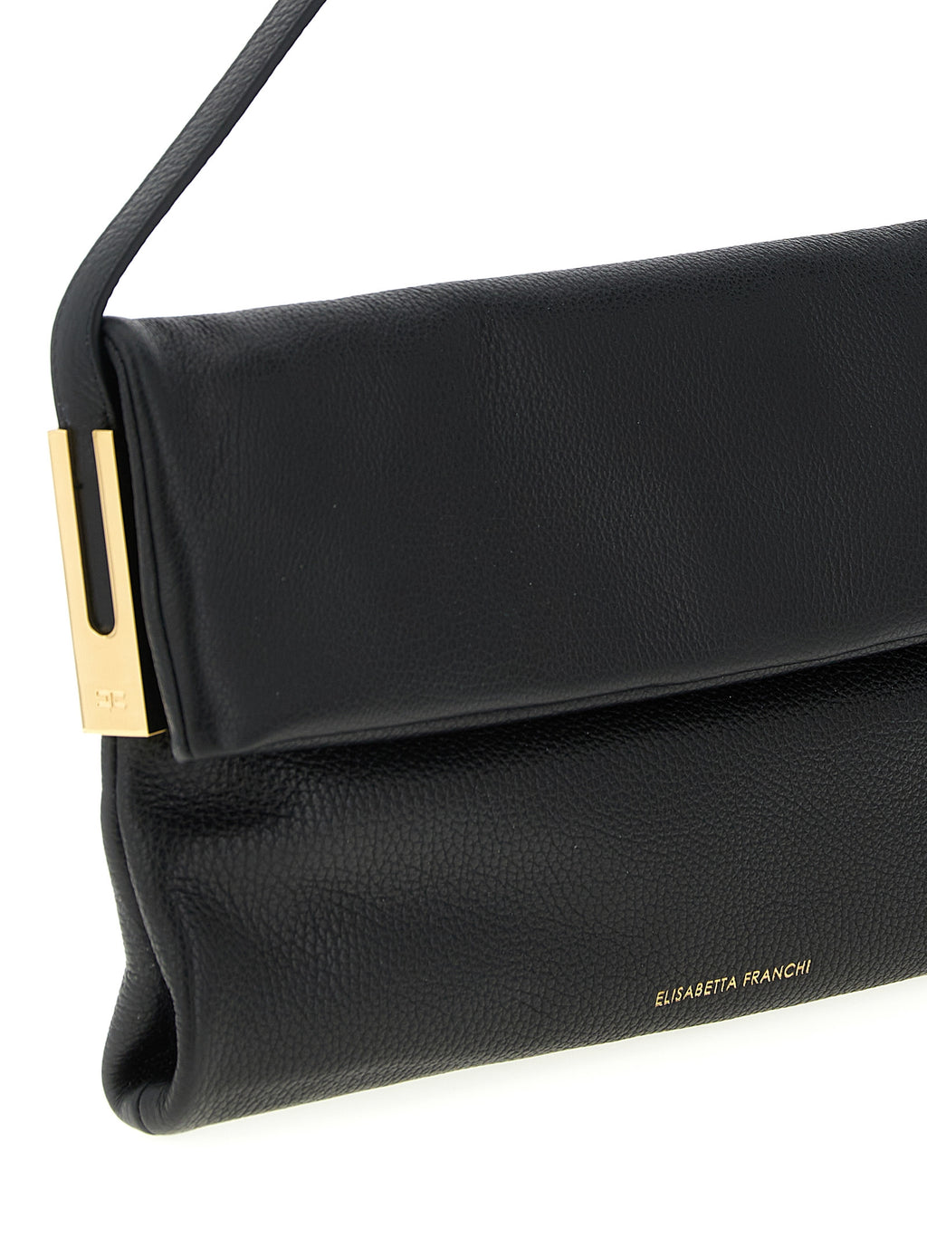 Black Calfskin Shoulder Bag