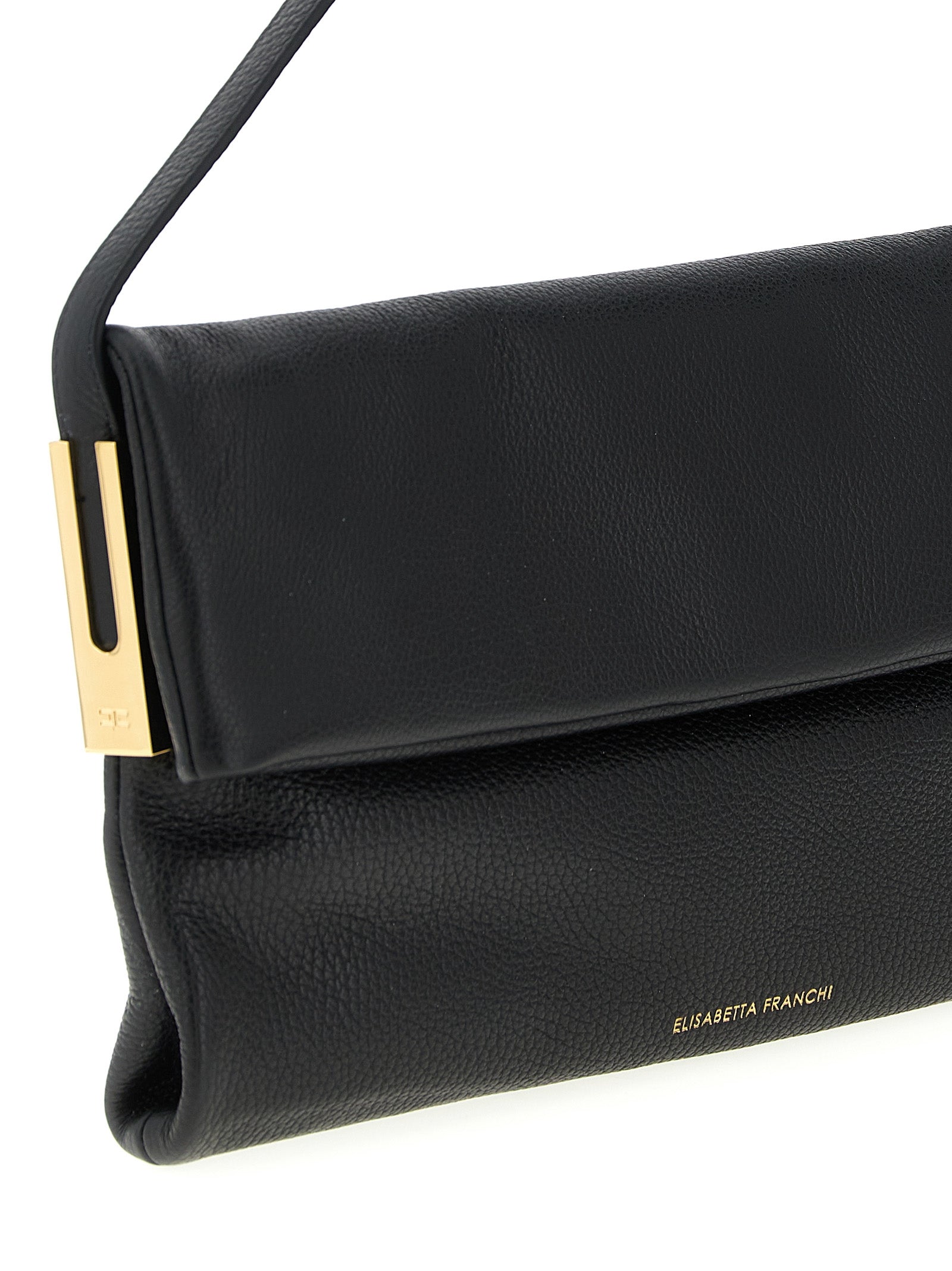 Black Calfskin Shoulder Bag