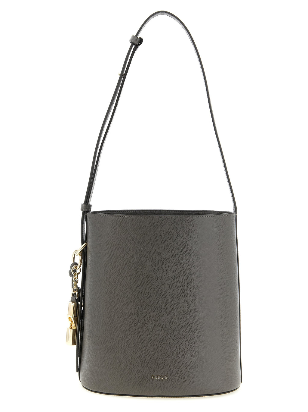 Gray Calfskin Shoulder Bag
