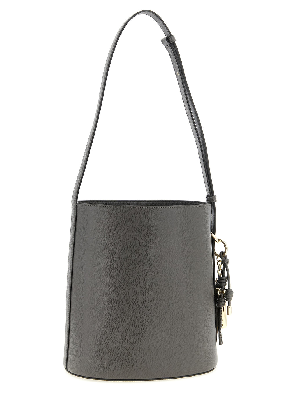 Gray Calfskin Shoulder Bag
