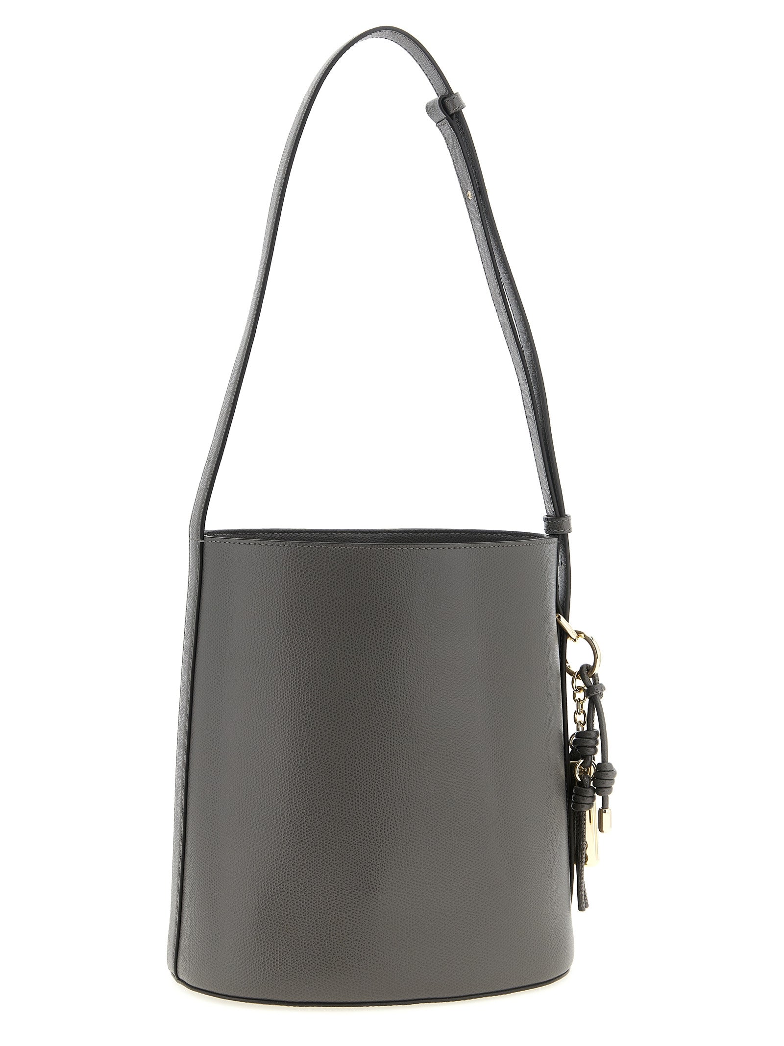 Gray Calfskin Shoulder Bag