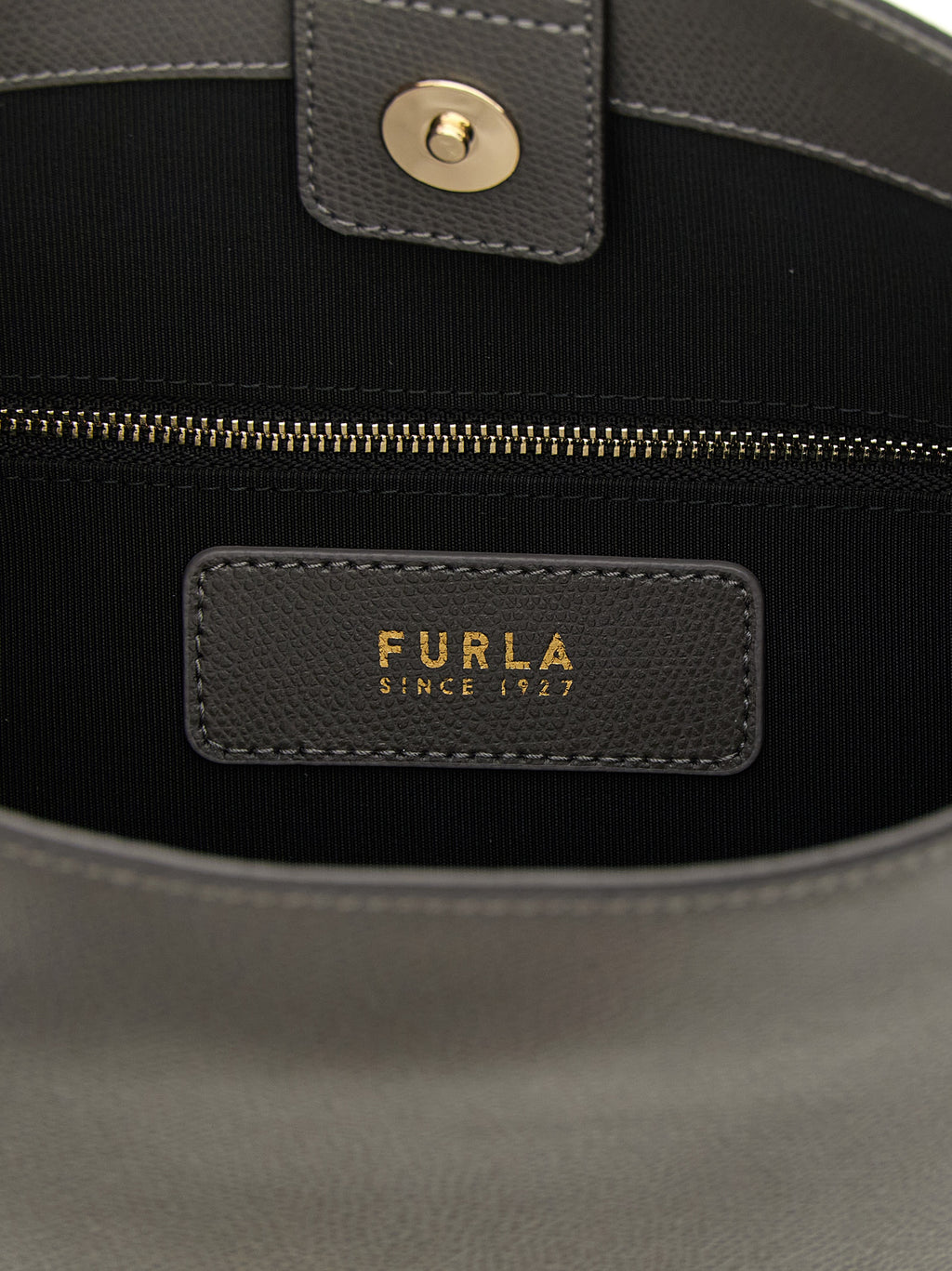 Gray Calfskin Shoulder Bag