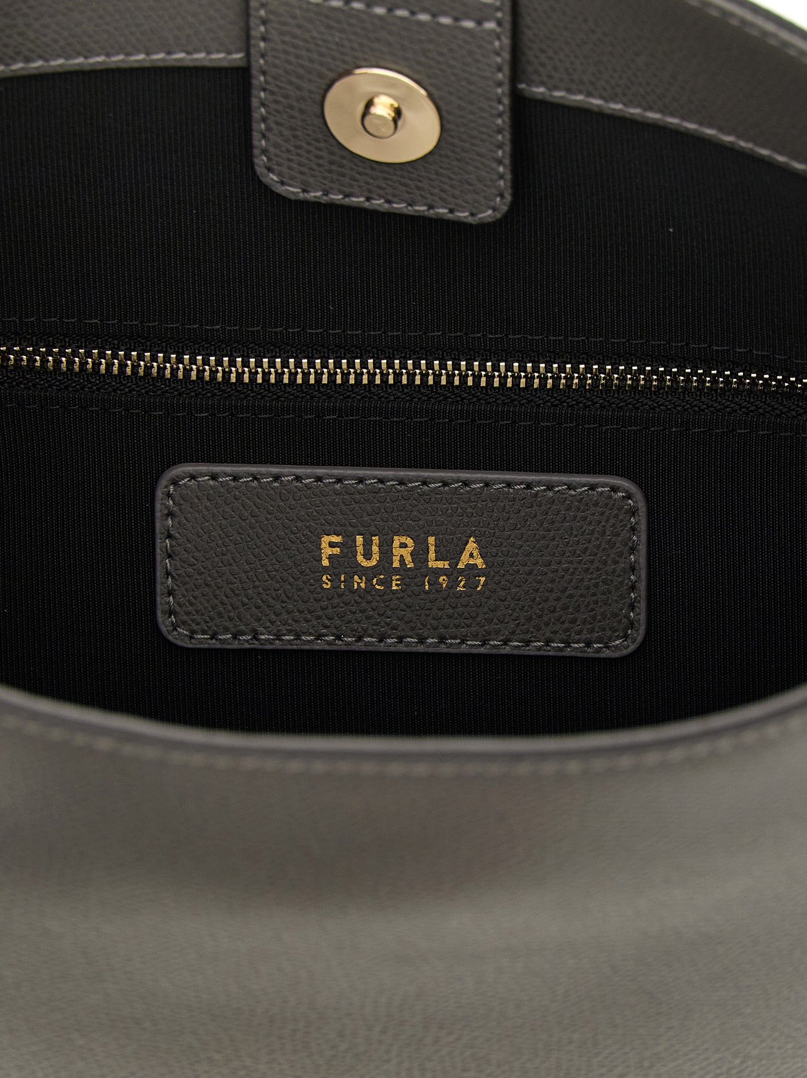 Gray Calfskin Shoulder Bag