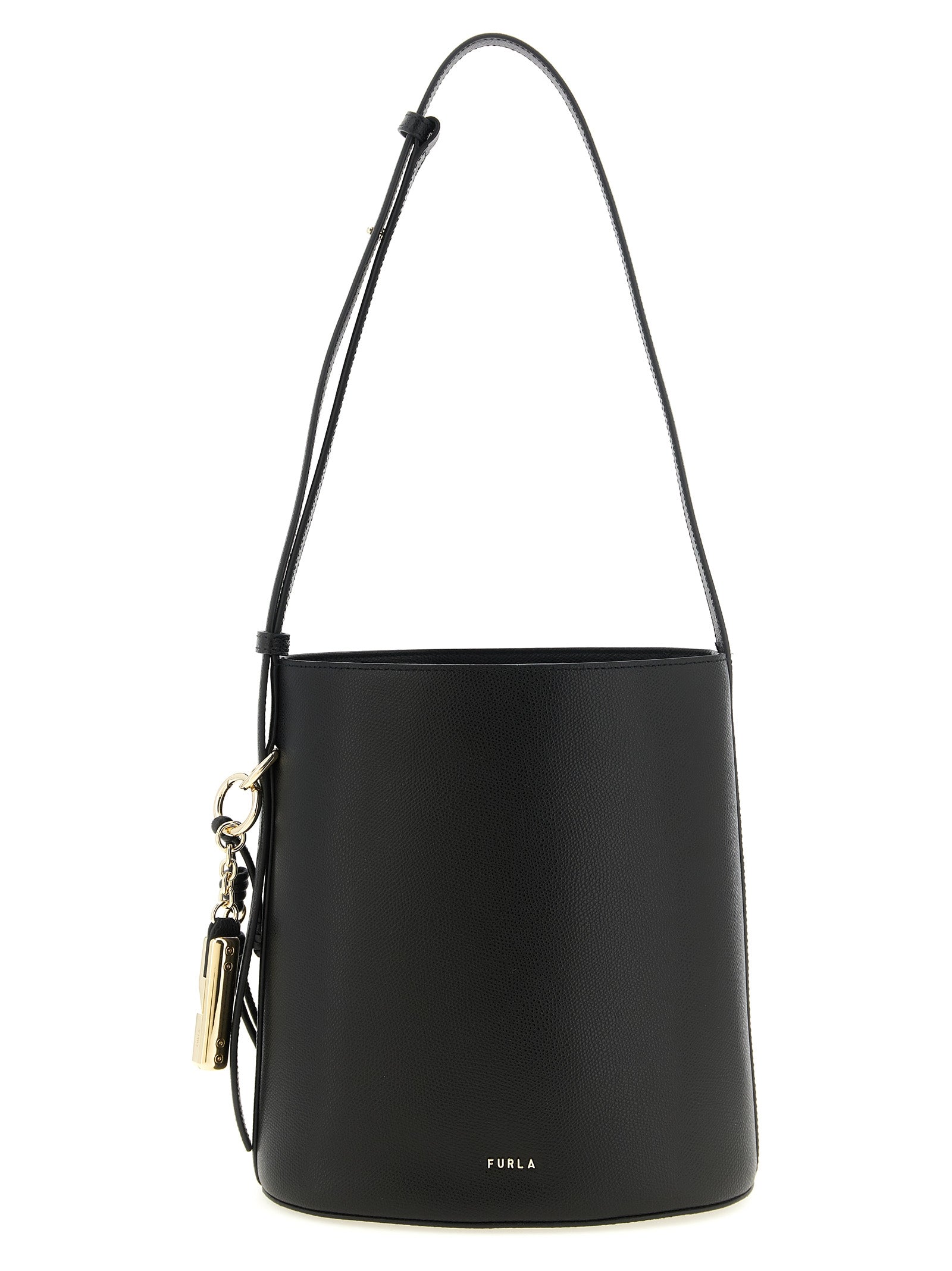 Black Calfskin Shoulder Bag