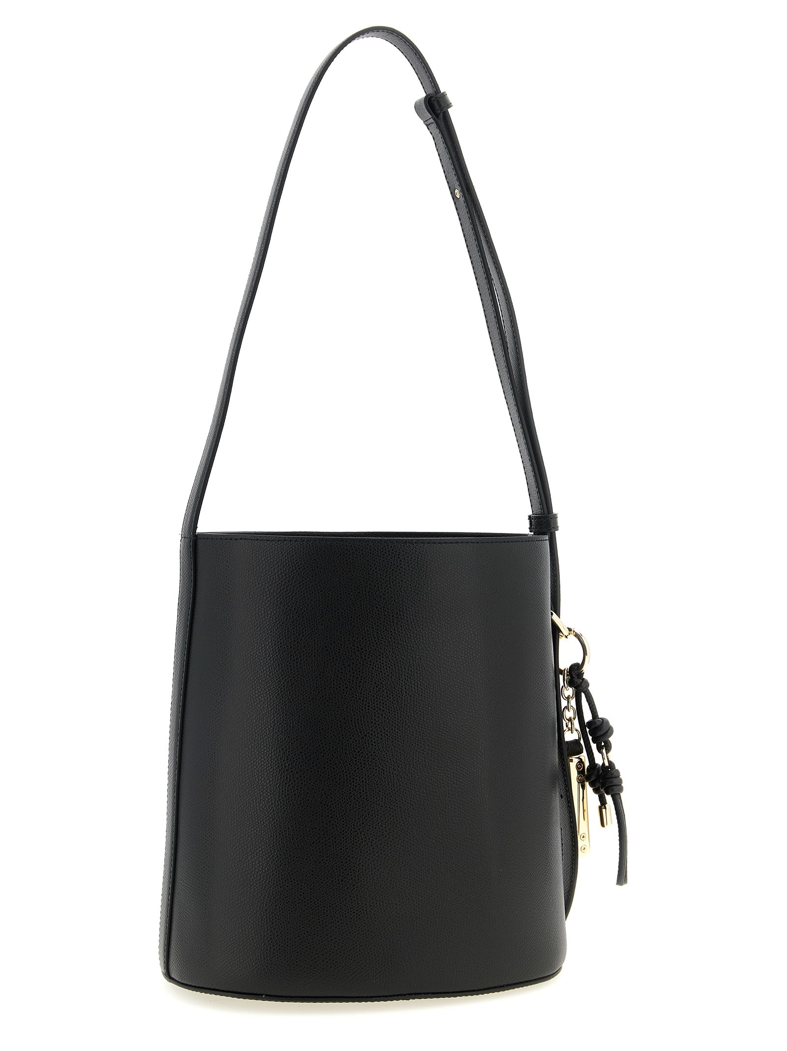Black Calfskin Shoulder Bag