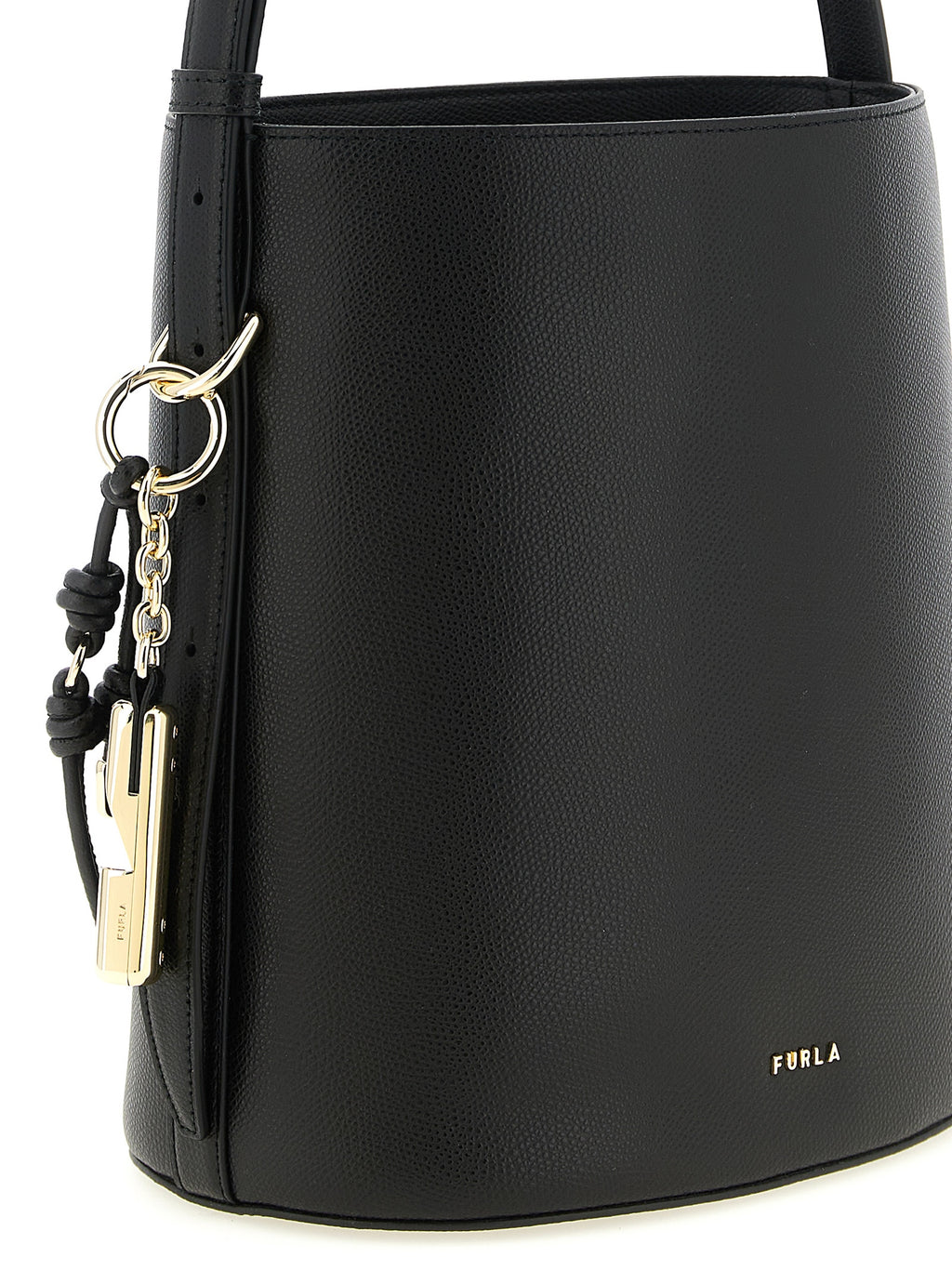 Black Calfskin Shoulder Bag