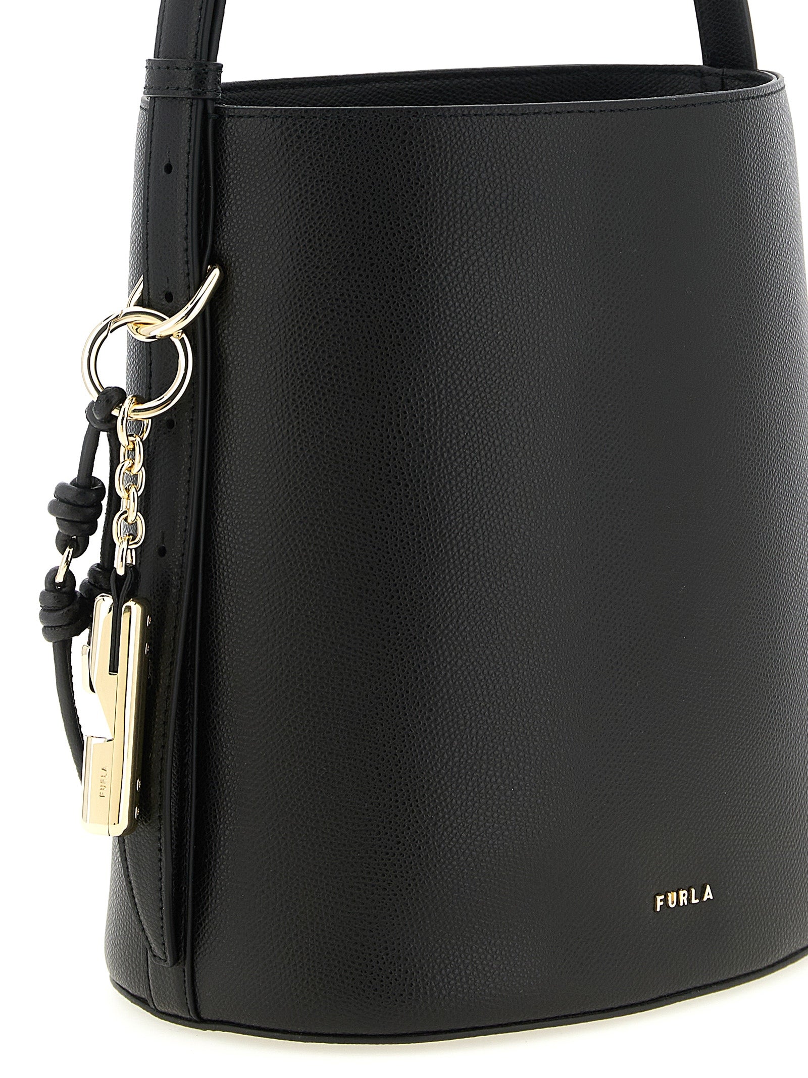Black Calfskin Shoulder Bag