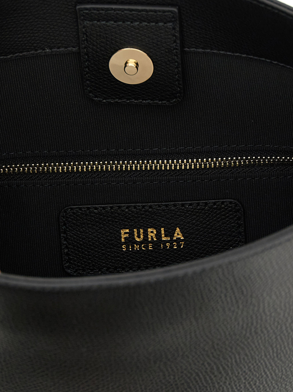 Black Calfskin Shoulder Bag