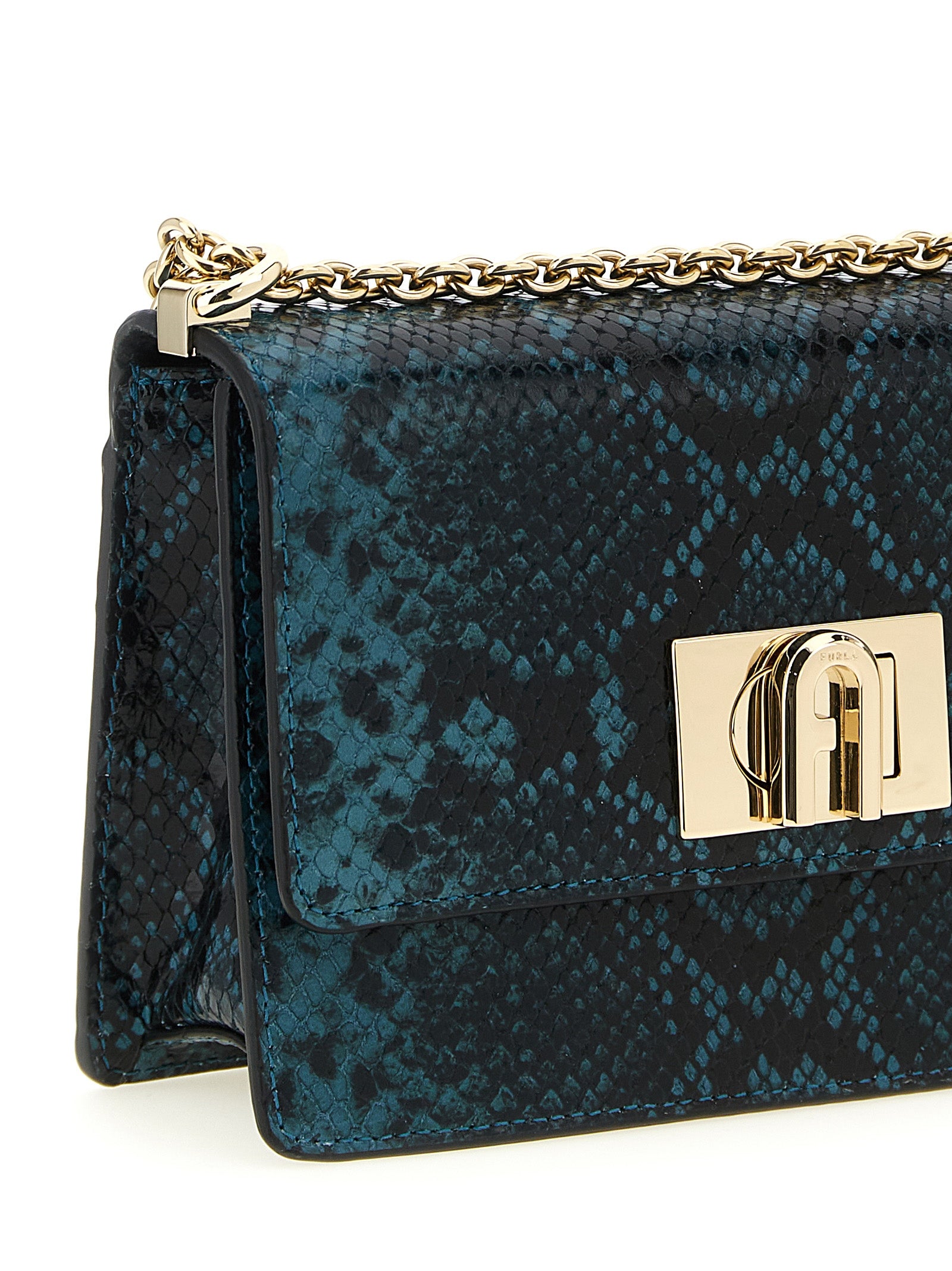 Blue Goatskin Crossbody Bag